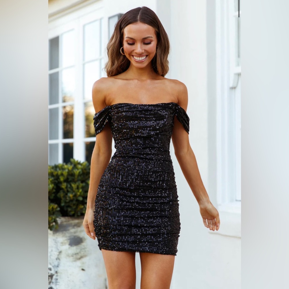 Hello Molly Frequent the Club Dress in Black NWT